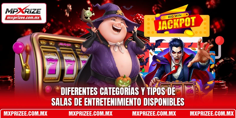 Diferentes categorías y tipos de salas de entretenimiento disponibles