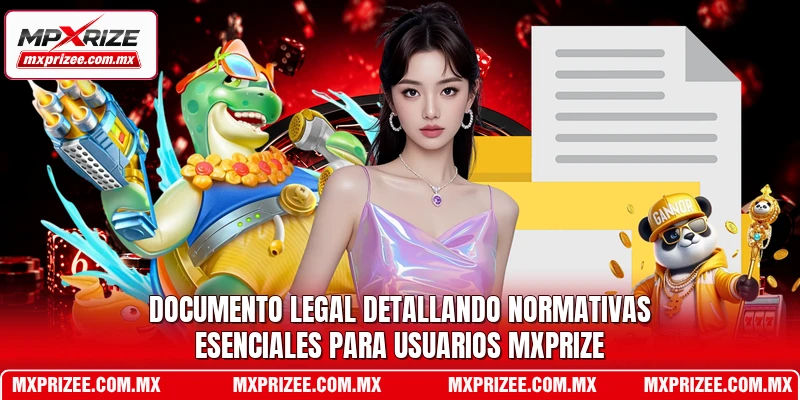 Documento legal detallando normativas esenciales para usuarios MXPrize