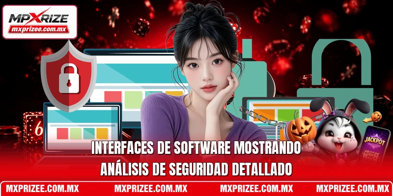 Interfaces de software mostrando análisis de seguridad detallado