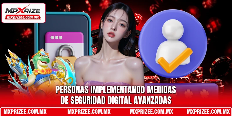 Personas implementando medidas de seguridad digital avanzadas